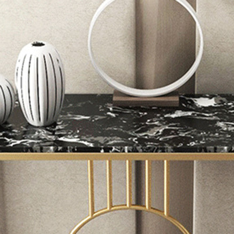 31.5" Tall Glam Console Table 1-shelf Marble Accent Table for Hall