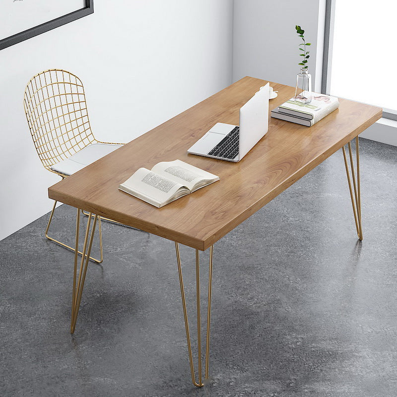 Wooden Writing Desk Rectangular Natural Office Desk for Office