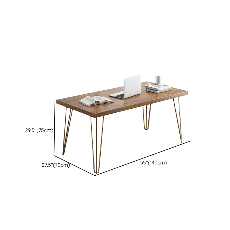 Wooden Writing Desk Rectangular Natural Office Desk for Office