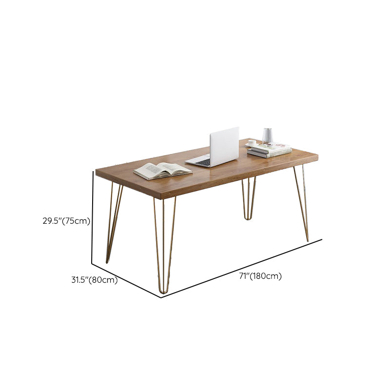 Wooden Writing Desk Rectangular Natural Office Desk for Office