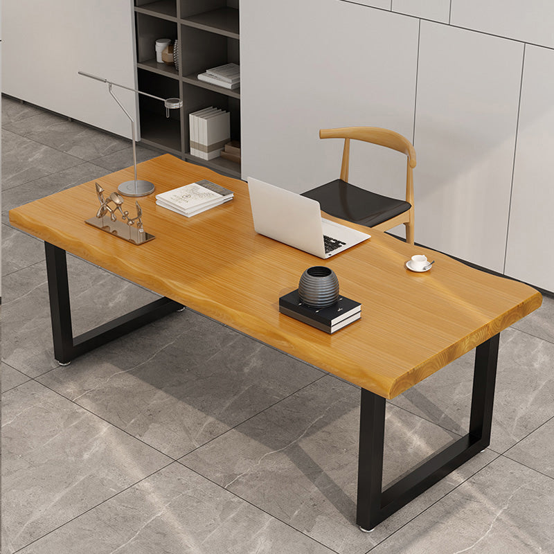 Solid Wood Rectangular Writing Desk Modern Natural Meeting Desk for Office