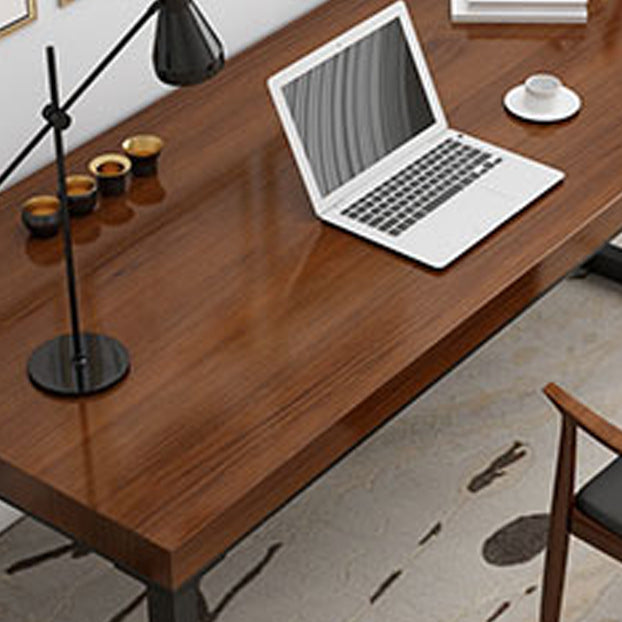 Solid Wood Natural Rectangular Writing Desk Modern Meeting Desk for Office