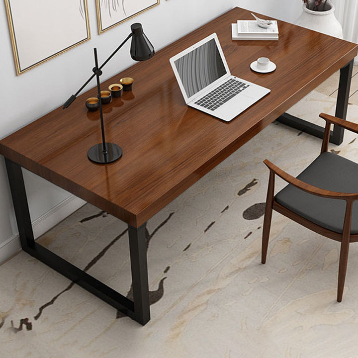 Solid Wood Natural Rectangular Writing Desk Modern Meeting Desk for Office