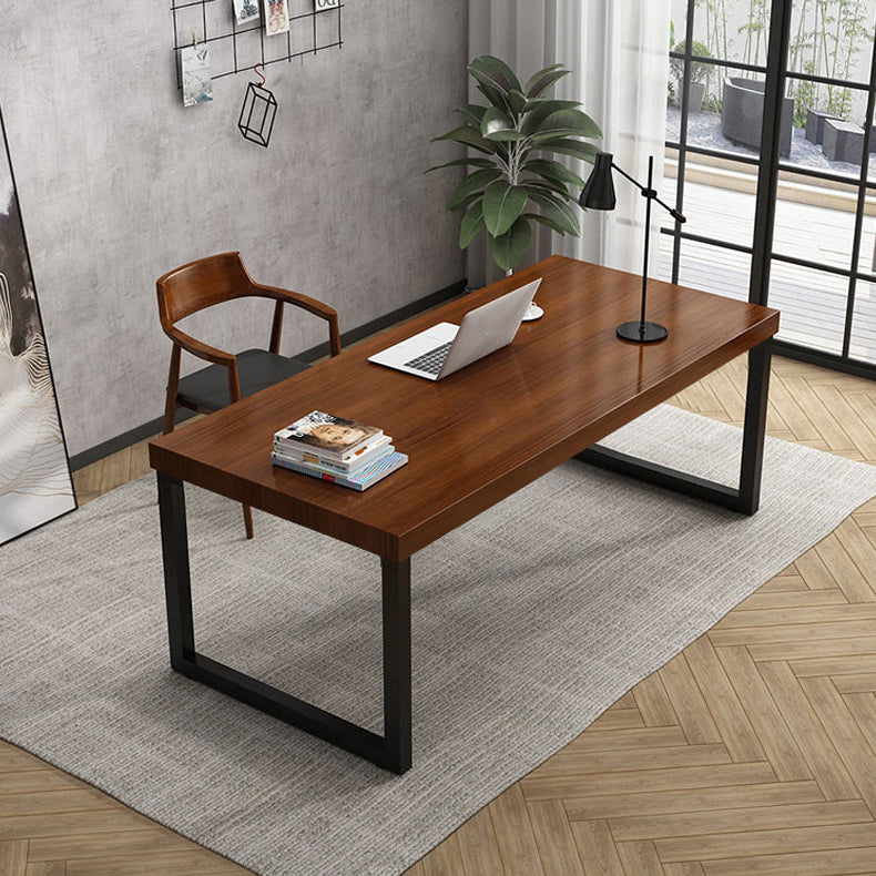 Solid Wood Natural Rectangular Writing Desk Modern Meeting Desk for Office