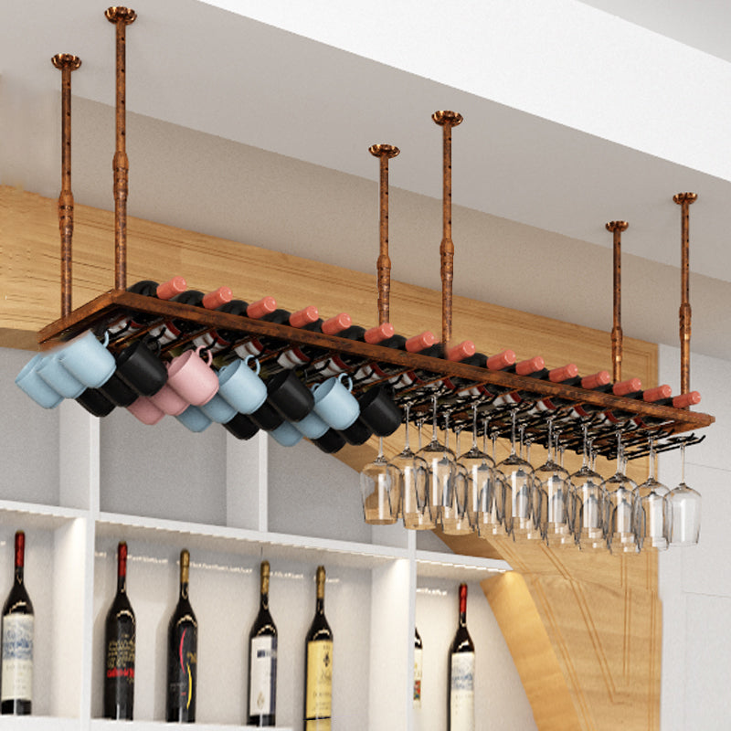 Industrial Metal Wine Bottle & Glass Rack Hanging Wine Rack Kit