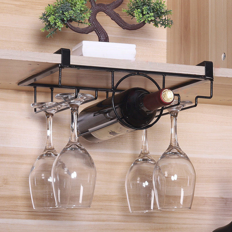 Industrial Hanging Wine Holder Metal Wine Glass Stemware Rack Holder