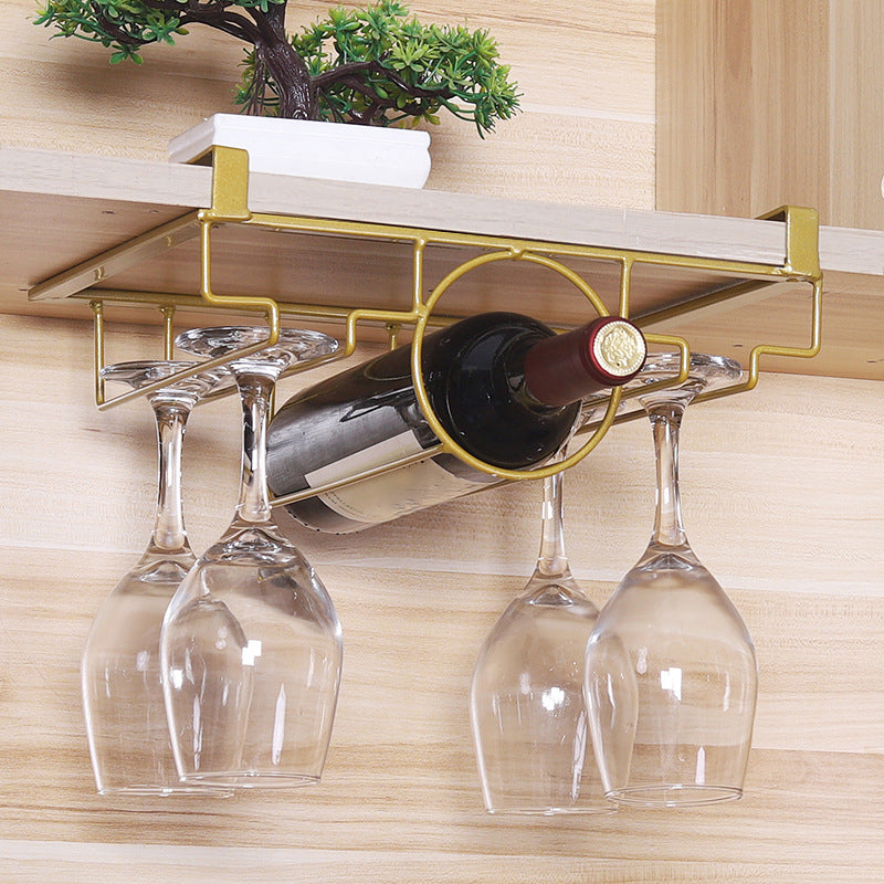 Industrial Hanging Wine Holder Metal Wine Glass Stemware Rack Holder