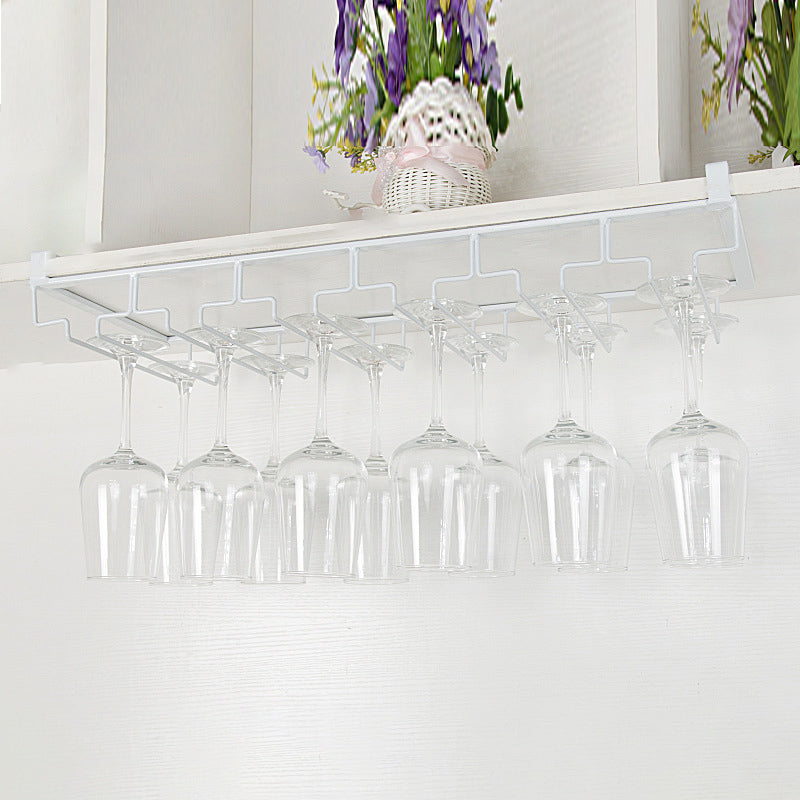 Contemporary Hanging Wine Glass Rack Metal Glass & Stemware Holder