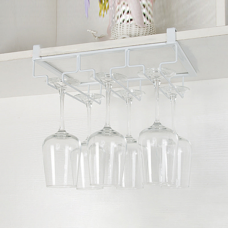 Contemporary Hanging Wine Glass Rack Metal Glass & Stemware Holder