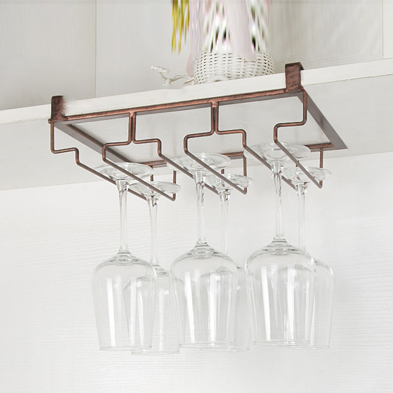 Contemporary Hanging Wine Glass Rack Metal Glass & Stemware Holder