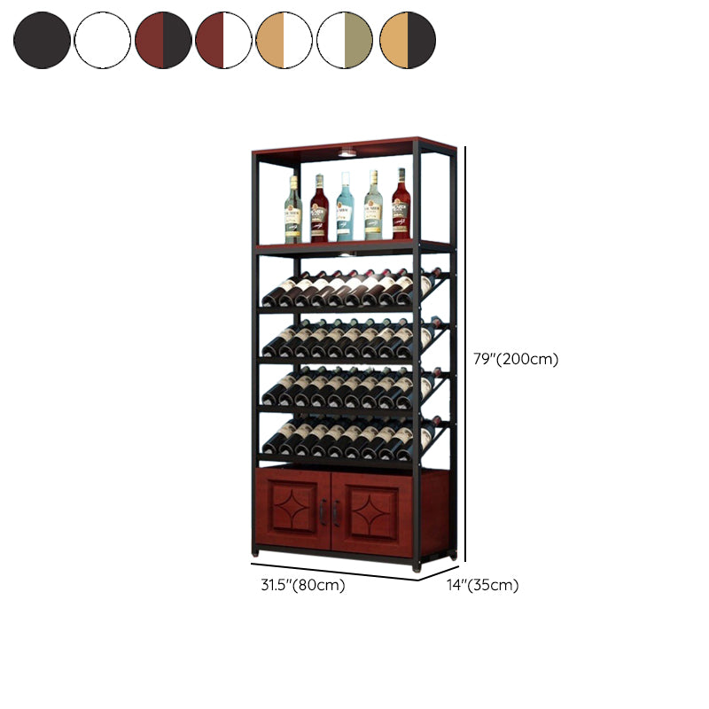 Freestanding Mid-Century Modern Wine Holder Wood and Metal Wine Jail Manufactured Wood