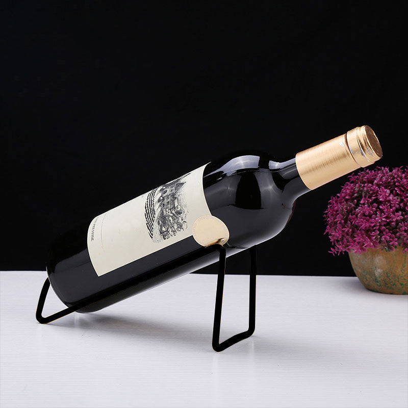 Metal Modern Wine Holder Tabletop Wine Bottle & Glass Rack in Silver/ Gold/ Black