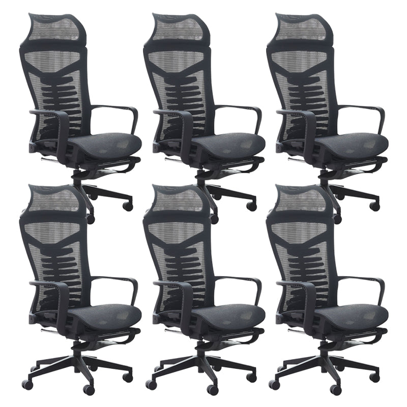 Modern Mesh Desk Chair Black High-Back Office Chair with Wheels