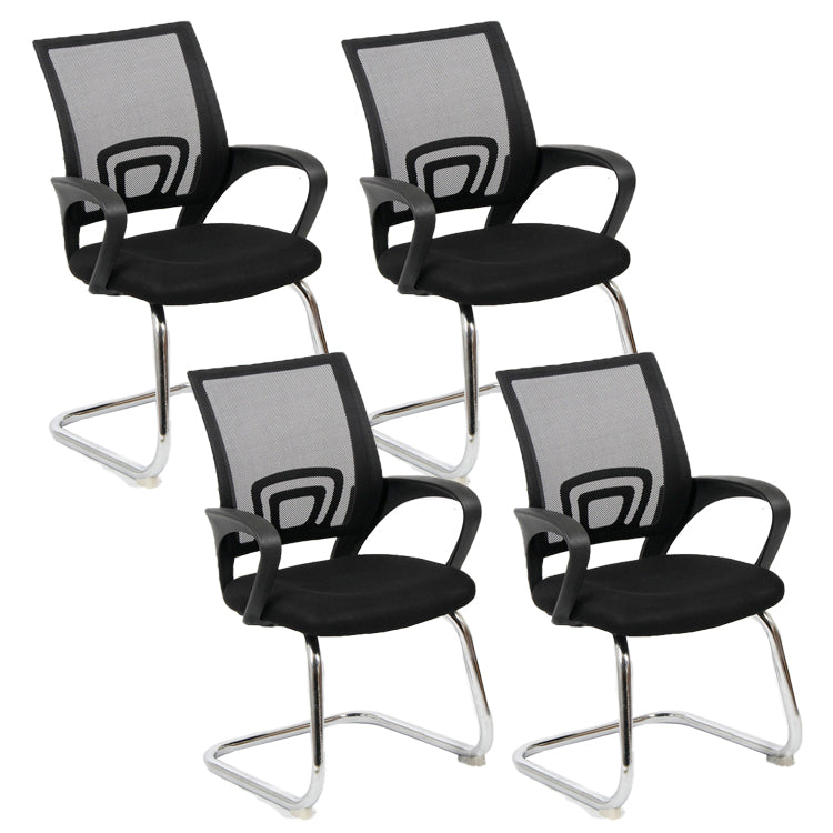 19" Wide Contemporary Desk Chair Black Fixed Arms Office Chair