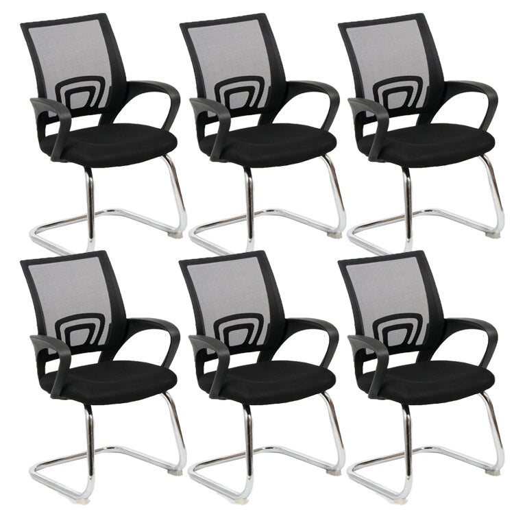 19" Wide Contemporary Desk Chair Black Fixed Arms Office Chair