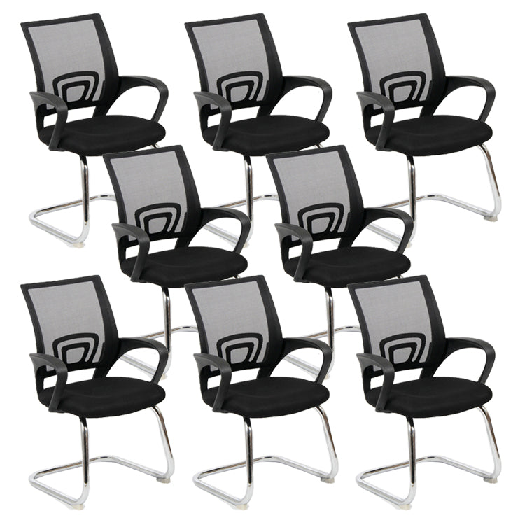 19" Wide Contemporary Desk Chair Black Fixed Arms Office Chair