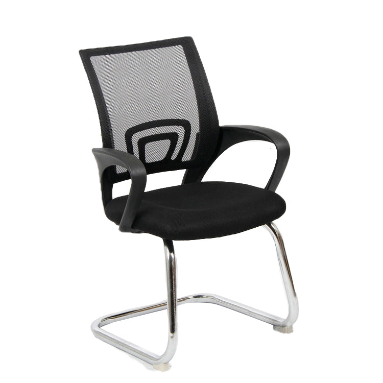 19" Wide Contemporary Desk Chair Black Fixed Arms Office Chair