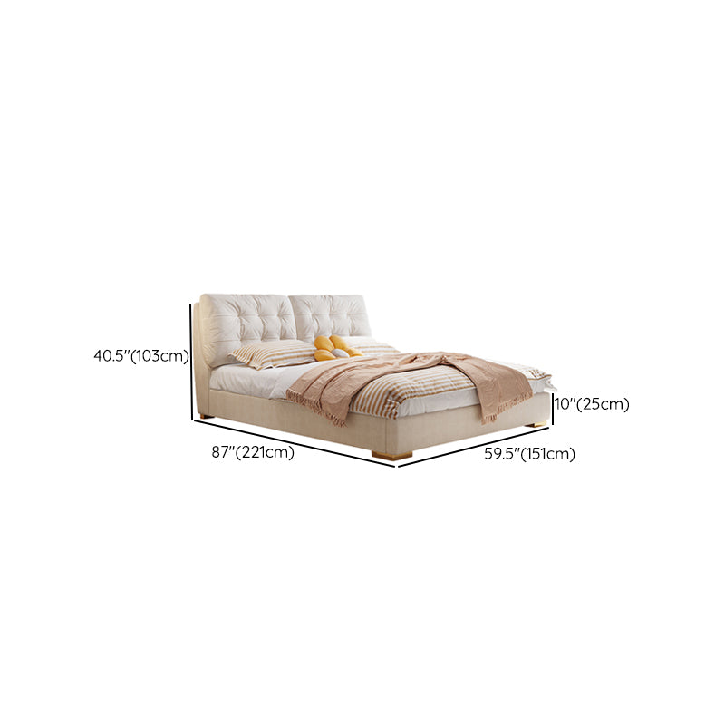 Modern & Contemporary Bed Frame Tufted Standard Bed With Custom Gold Legs