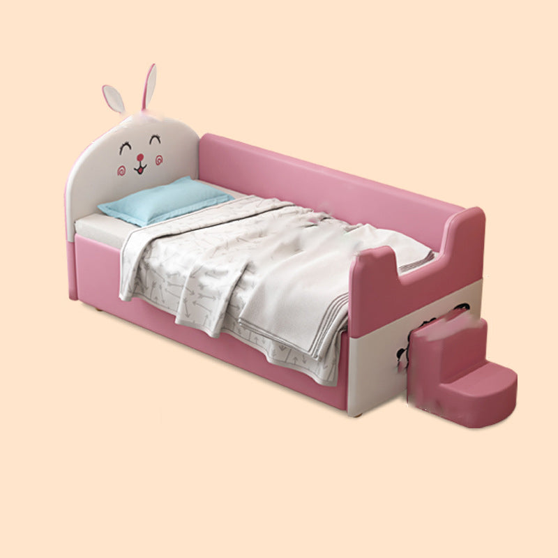 Modern Upholstered Toddler Bed Headboard Kids Bed with Guardrail