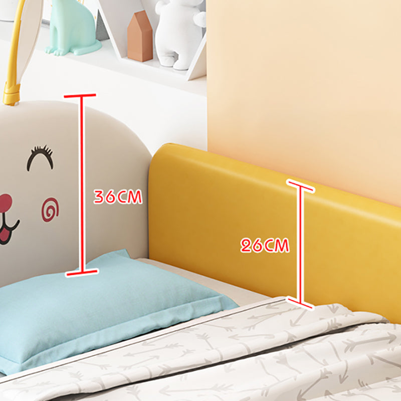 Modern Upholstered Toddler Bed Headboard Kids Bed with Guardrail