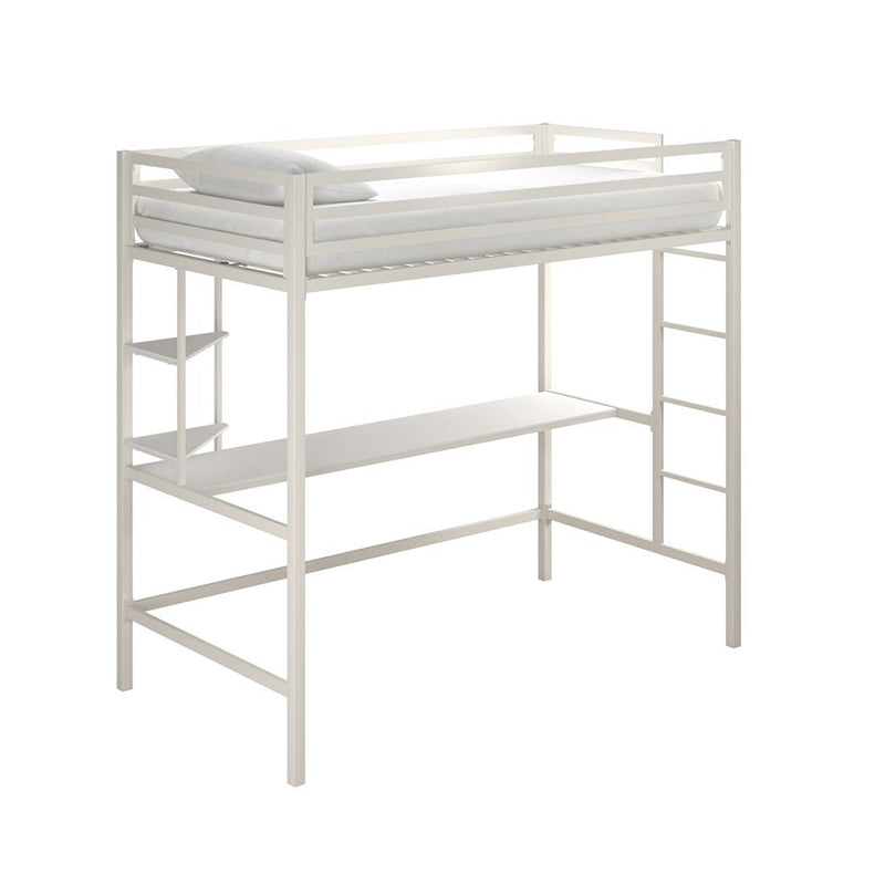 Industrial Metal with Desk Storage High Loft No Theme Open-Frame Bed