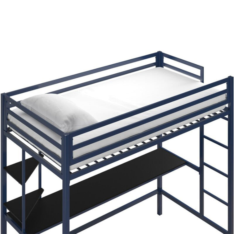 Industrial Metal with Desk Storage High Loft No Theme Open-Frame Bed