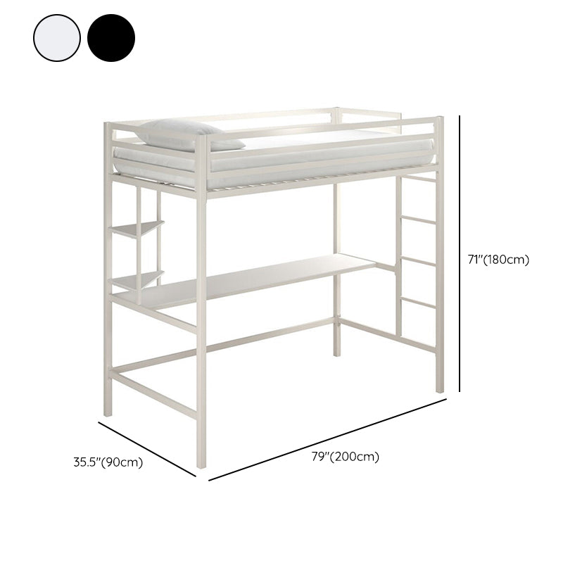 Industrial Metal with Desk Storage High Loft No Theme Open-Frame Bed