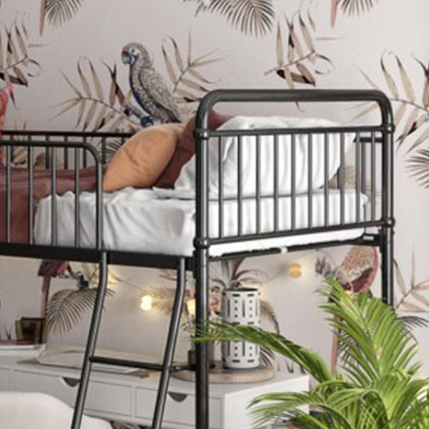 Industrial Steel High Loft with Open-Frame Headboard and Ladder