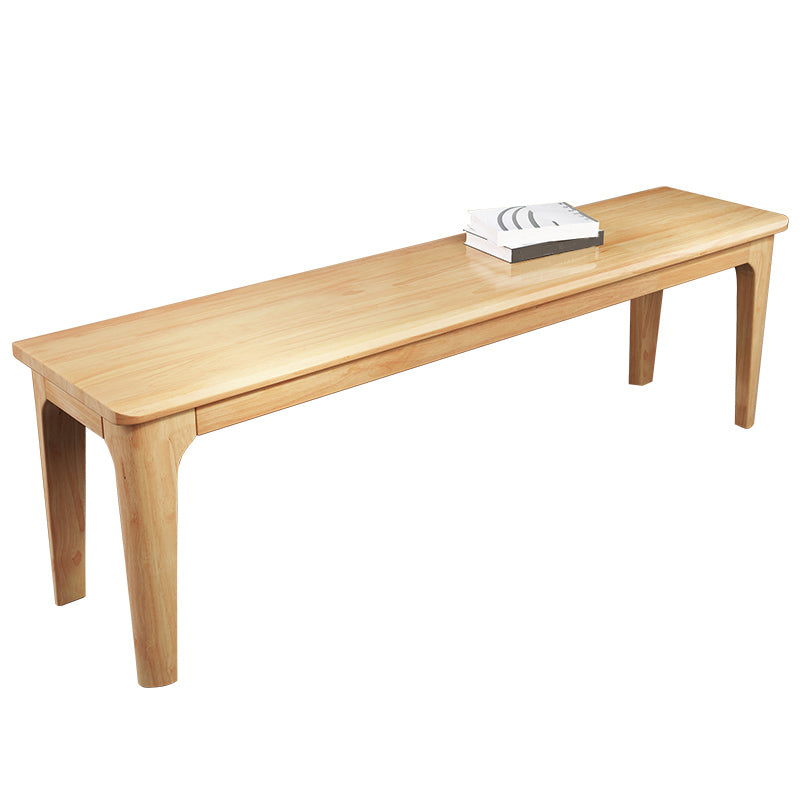 Contemporary Rubber Wood Bench Rectangle 14"Wide Accent Bench with Squared Legs