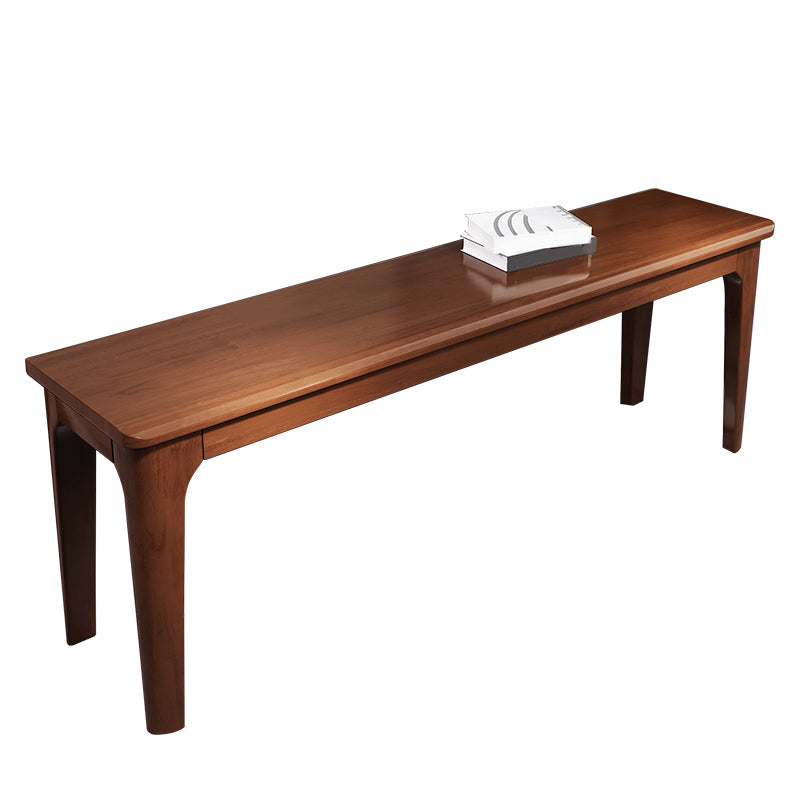 Contemporary Rubber Wood Bench Rectangle 14"Wide Accent Bench with Squared Legs