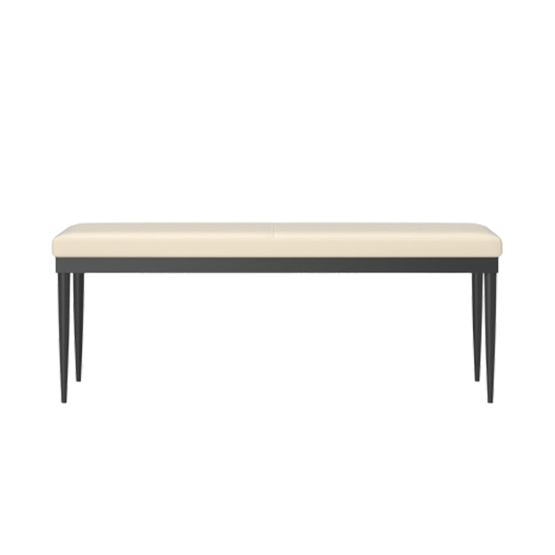 Upholstery Included Dining Bench, 18"H Bench with Black Metal Legs