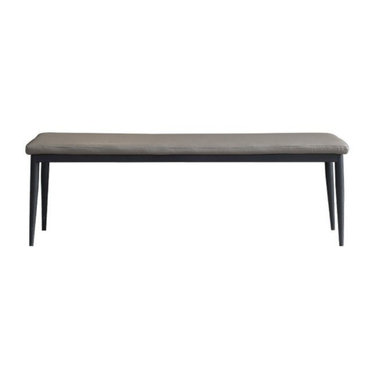 Mid-Century Modern Waterproof Bench Faux Leather Dining Bench with Metal Legs