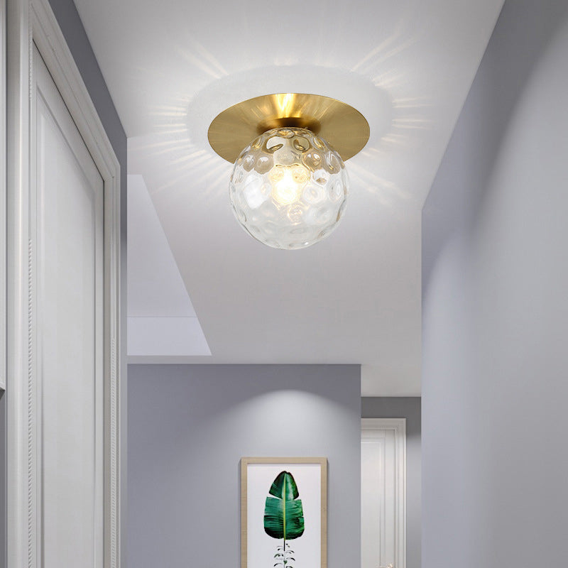 Modernism Flush Mount Ceiling Light Globe Flush Lighting with Glass for Hallway