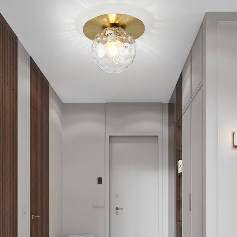 Modernism Flush Mount Ceiling Light Globe Flush Lighting with Glass for Hallway