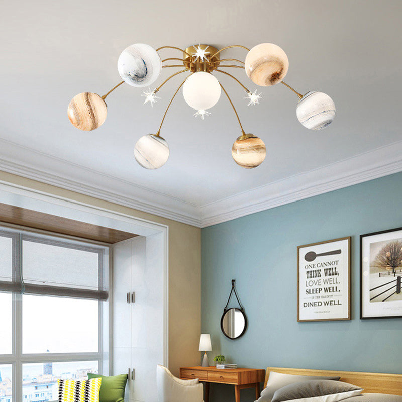 13 Light Flush Mount Ceiling Light Modern Fixture Flush Mount Lamp for Dining Room