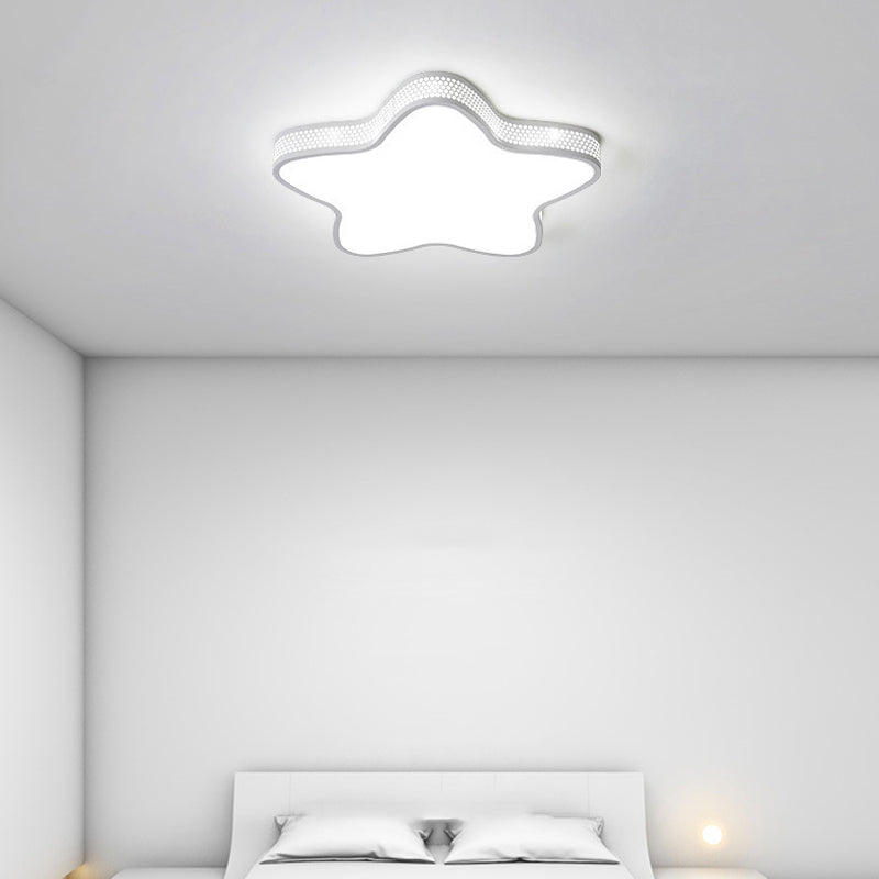 Contemporary LED Ceiling Light White Star Flush Mount Lighting for Foyer