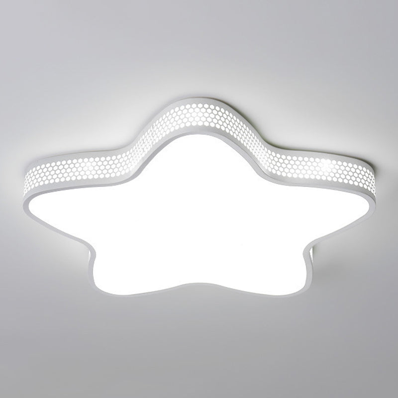 Contemporary LED Ceiling Light White Star Flush Mount Lighting for Foyer