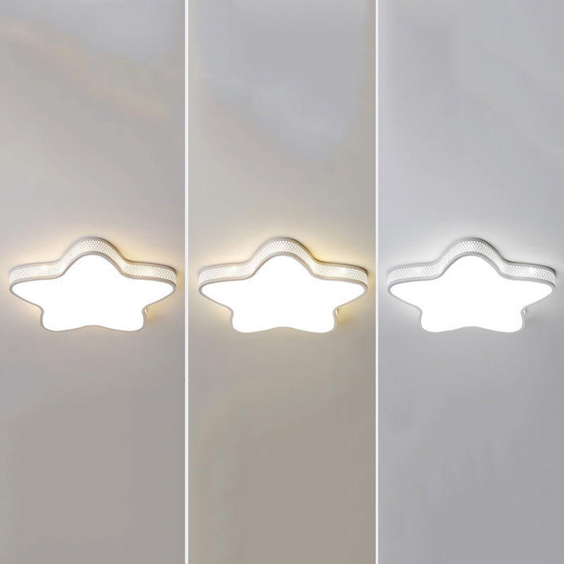 Contemporary LED Ceiling Light White Star Flush Mount Lighting for Foyer