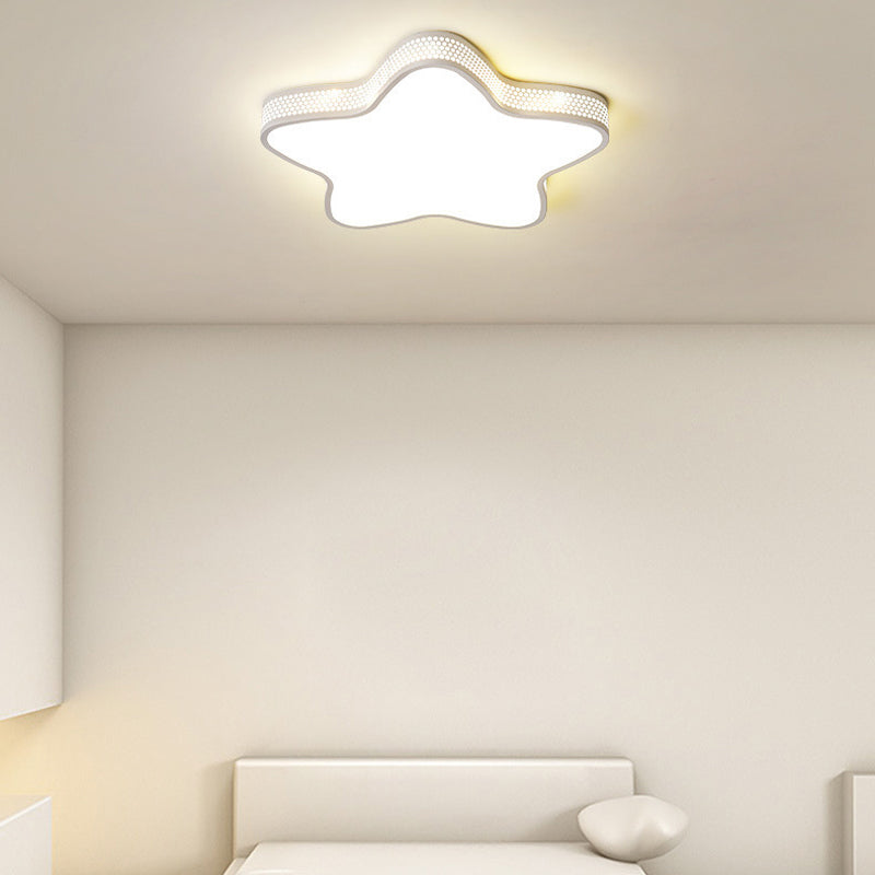 Contemporary LED Ceiling Light White Star Flush Mount Lighting for Foyer