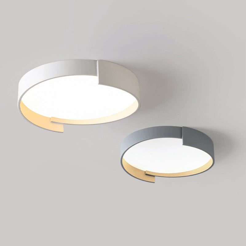 Modern LED Metal Flush Mount Circular Shape Ceiling Light with Acrylic Shade for Bedroom