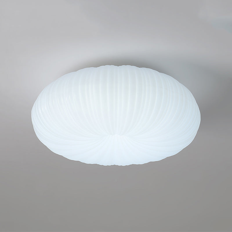 LED Modern Metal Flush Mount Circular Shape Ceiling Light with Acrylic Shade in White