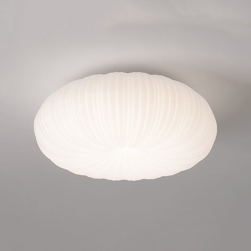 LED Modern Metal Flush Mount Circular Shape Ceiling Light with Acrylic Shade in White