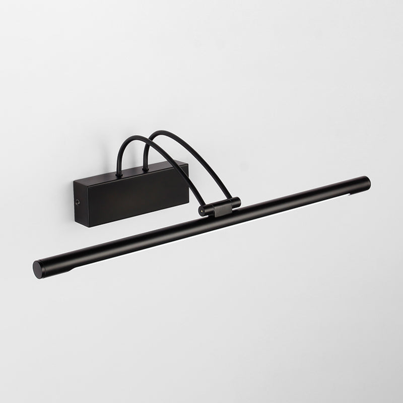 Modern Cylinder LED Bathroom Vanity Lighting Metal Bath Bar in Matte Black