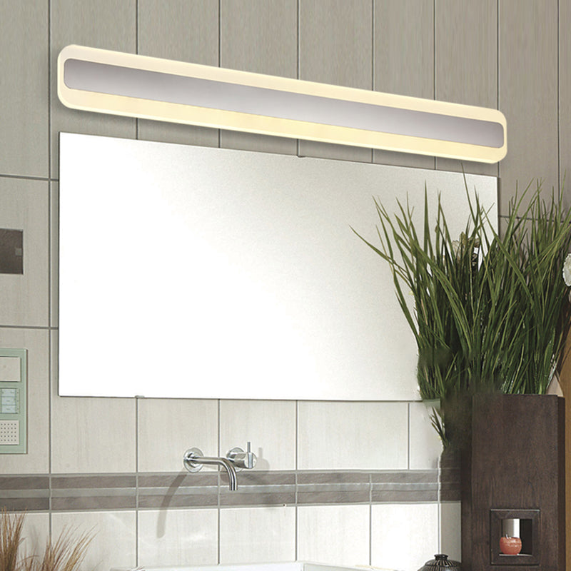 Rectangle LED Bath Bar in Sliver Finish Stainless Steel and Acrylic Bathroom Vanity Light