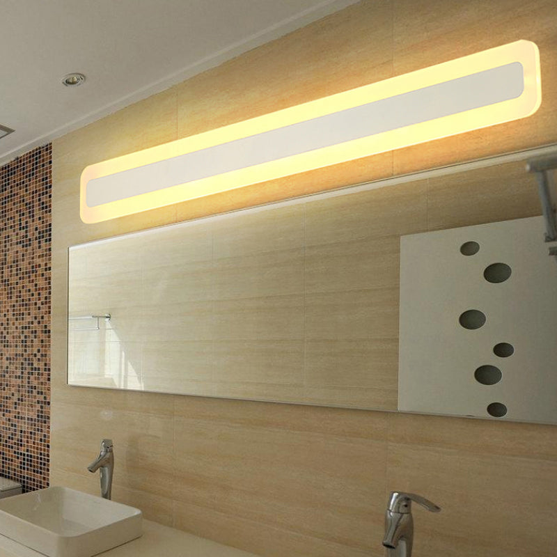 Rectangle LED Bath Bar in Sliver Finish Stainless Steel and Acrylic Bathroom Vanity Light