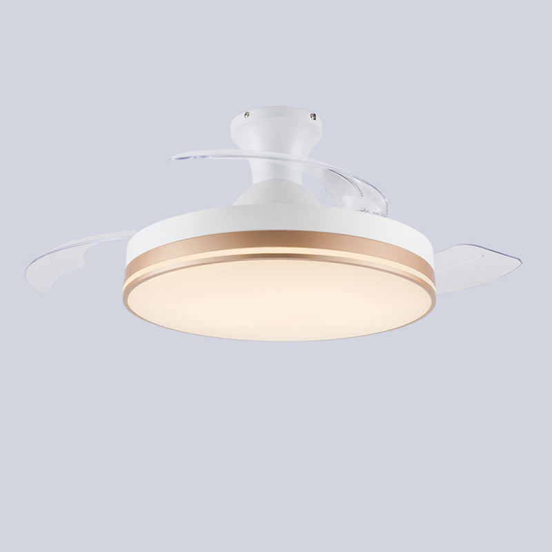 Modernism Interior LED Fan Light White Retractable Fan Blades Ceiling Fan