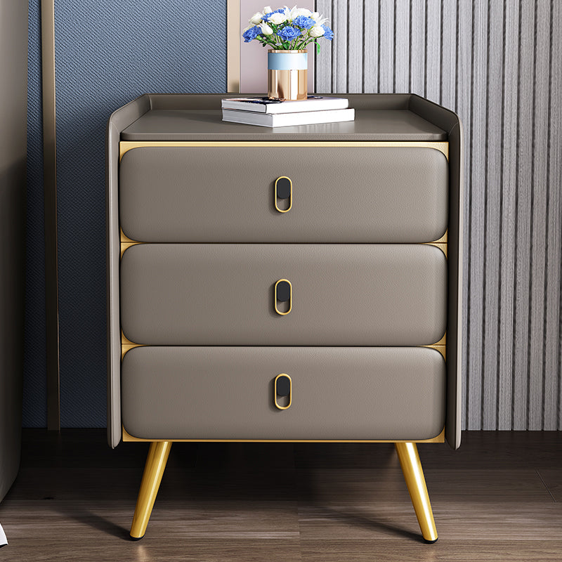 Solid Wood Bedside Cabinet Modern Bed Nightstand with 3 Drawers