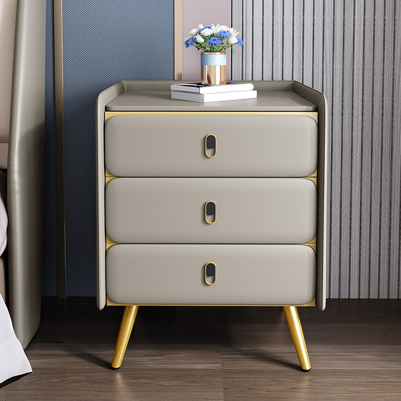 Solid Wood Bedside Cabinet Modern Bed Nightstand with 3 Drawers