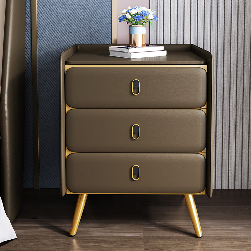 Solid Wood Bedside Cabinet Modern Bed Nightstand with 3 Drawers