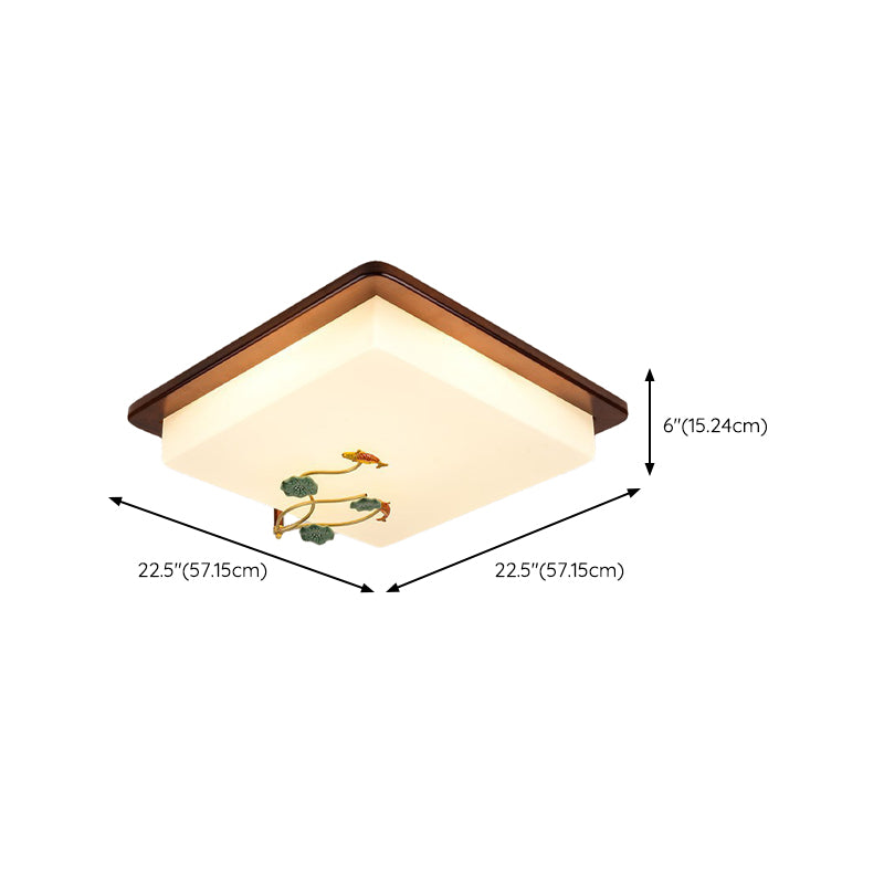 1-Light Flush Mount Ceiling Light Modern Wood Flush Mount Lighting